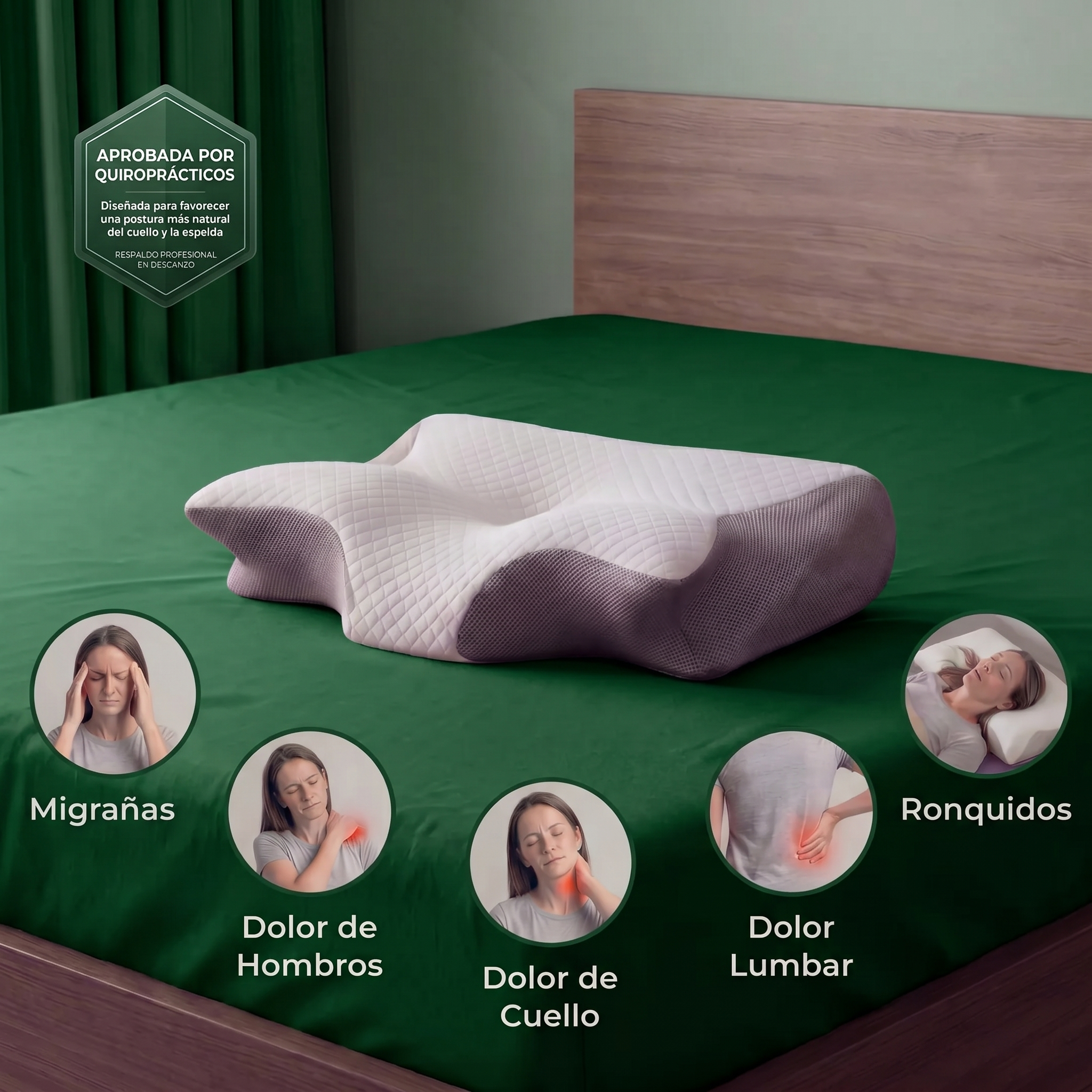 Almohada Ergonómica Cervical  · Adiós Al Dolor De Cuello