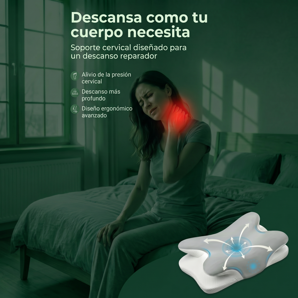 Almohada Ergonómica Cervical  · Adiós Al Dolor De Cuello
